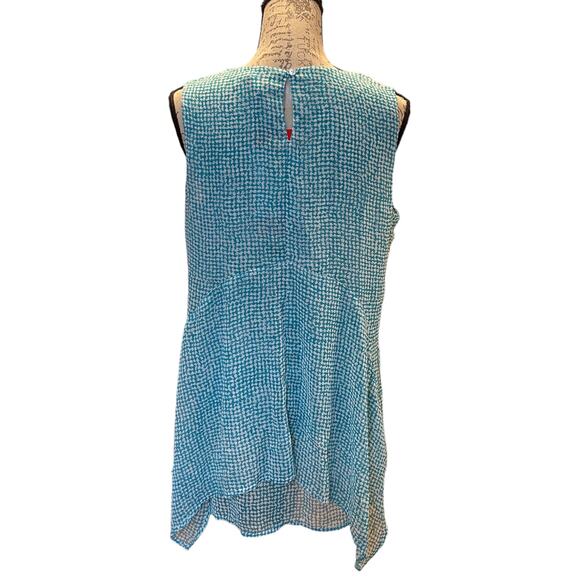 Fever NEW Sleeveless Layered Aqua Speckle Shirt Size Medium - Picture 2 of 4